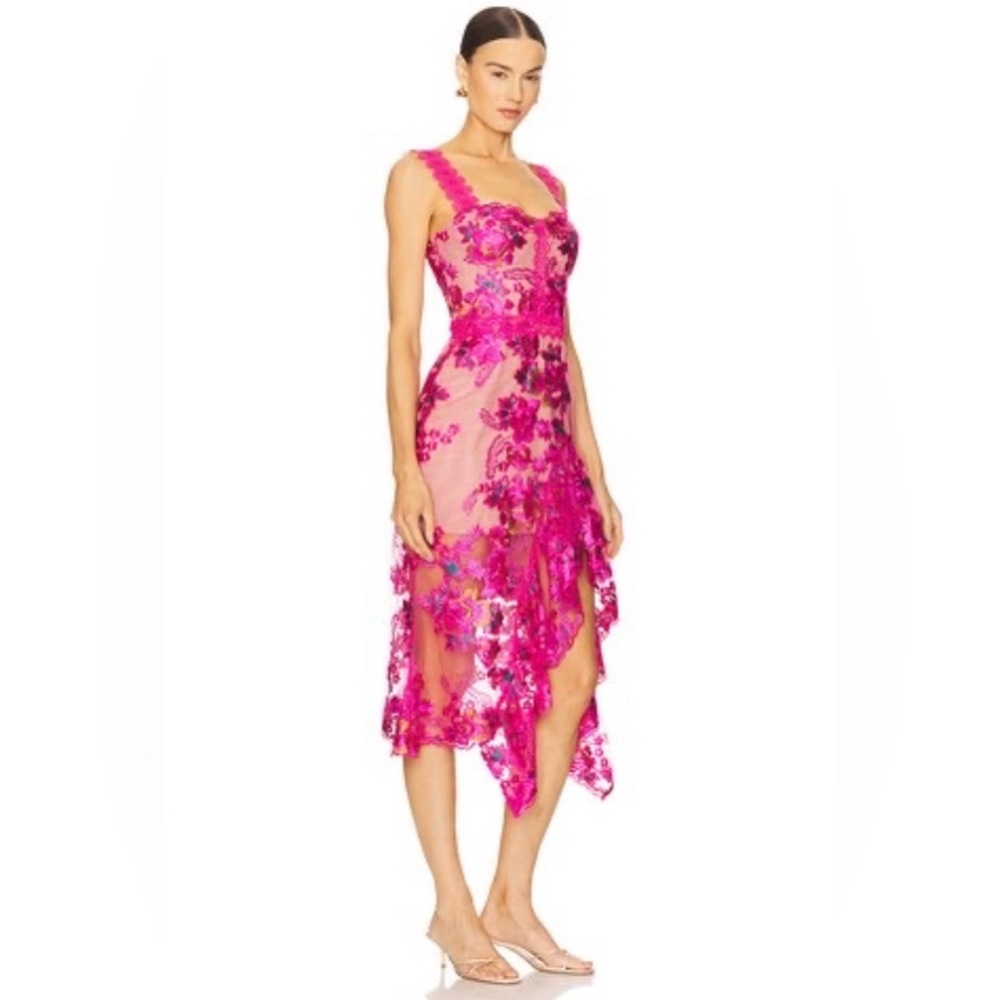 Bronx And Banco New Eva Midi Gown In Fuchsia Size M - Picture 6 of 16
